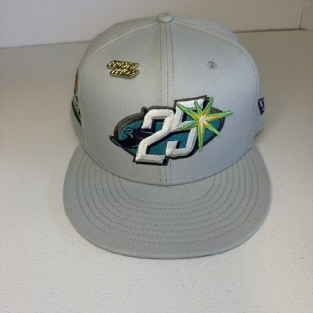 New Era 5950 Tampa Bay Rays 25th Anniversary Season Fitted Cap Size 8 - Picture 2 of 6